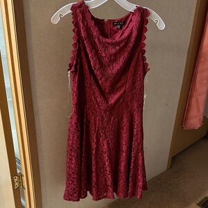 As U Wish Burgundy Lace Mini Dress